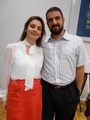 <p>Professora Lilian Marin coordenadora do curso de Fisioterapia com o palestrante Fisioterapeuta Eduardo Santana Araújo</p>