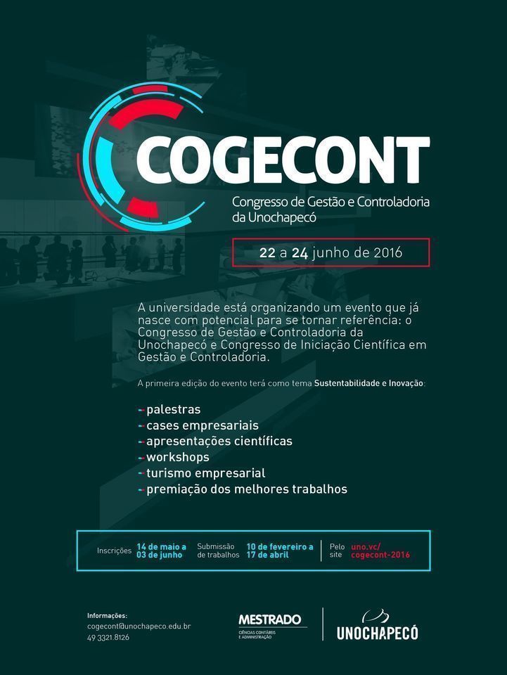 1º Cogecont inicia nesta quarta-feira (22/06)